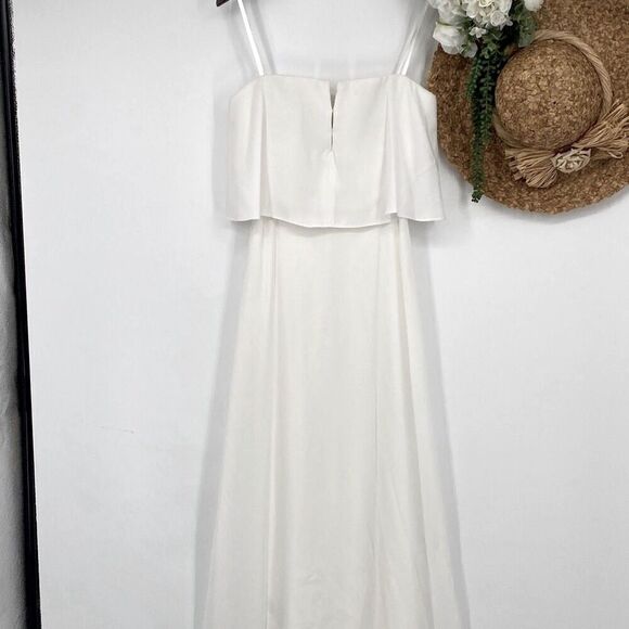 BCBGMAXAZRIA | Revolve Alyse Maxi Strapless‎  Chiffon  Occasion Dress White 6 - Picture 3 of 13